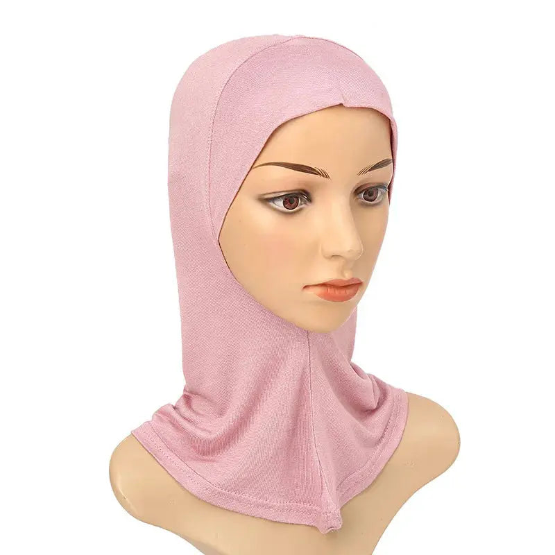 Versatile Underscarf for Women- Cotton Muslim Turban Full Cover Cap Light Pink