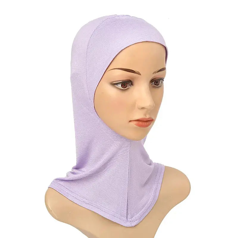 Versatile Underscarf for Women- Cotton Muslim Turban Full Cover Cap Lavender