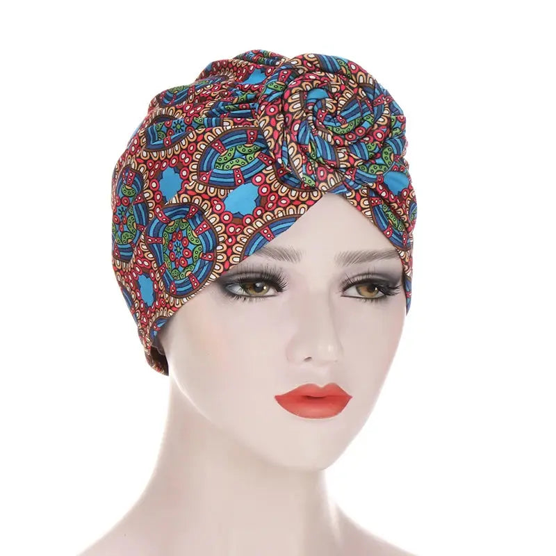 Cap Hijab- Versatile Cotton Turban Hat Style 8 Bandana