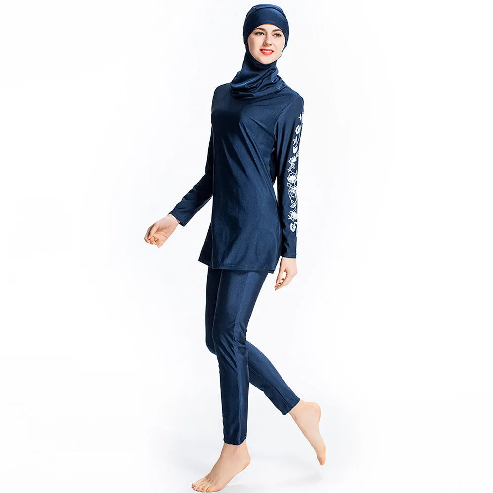 navy blue burkini modest swimwear