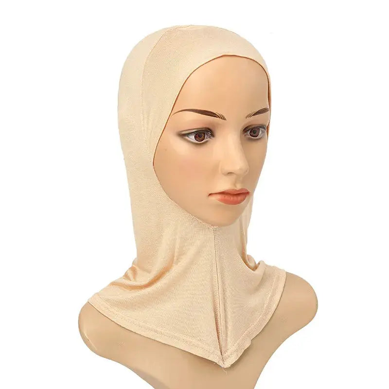 Versatile Underscarf for Women- Cotton Muslim Turban Full Cover Cap Cream