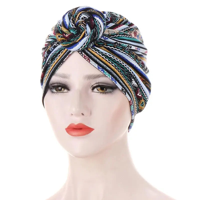 Cap Hijab- Versatile Cotton Turban Hat Style 17 Bandana