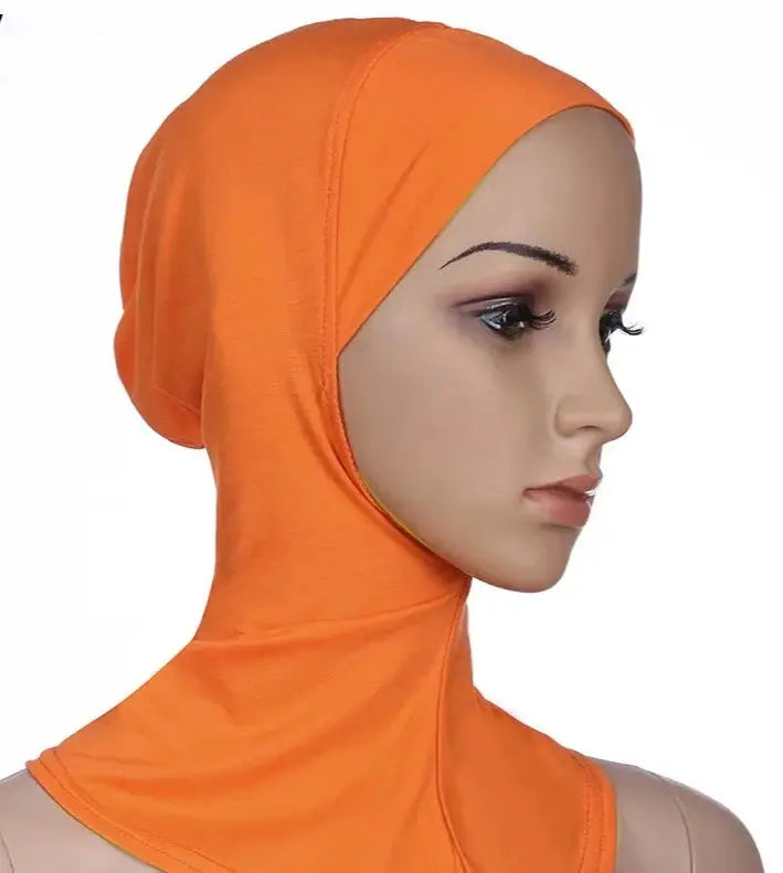 Versatile Muslim Head Scarf - Your Perfect Inner Hijab Cap or Workout Hijab Orange