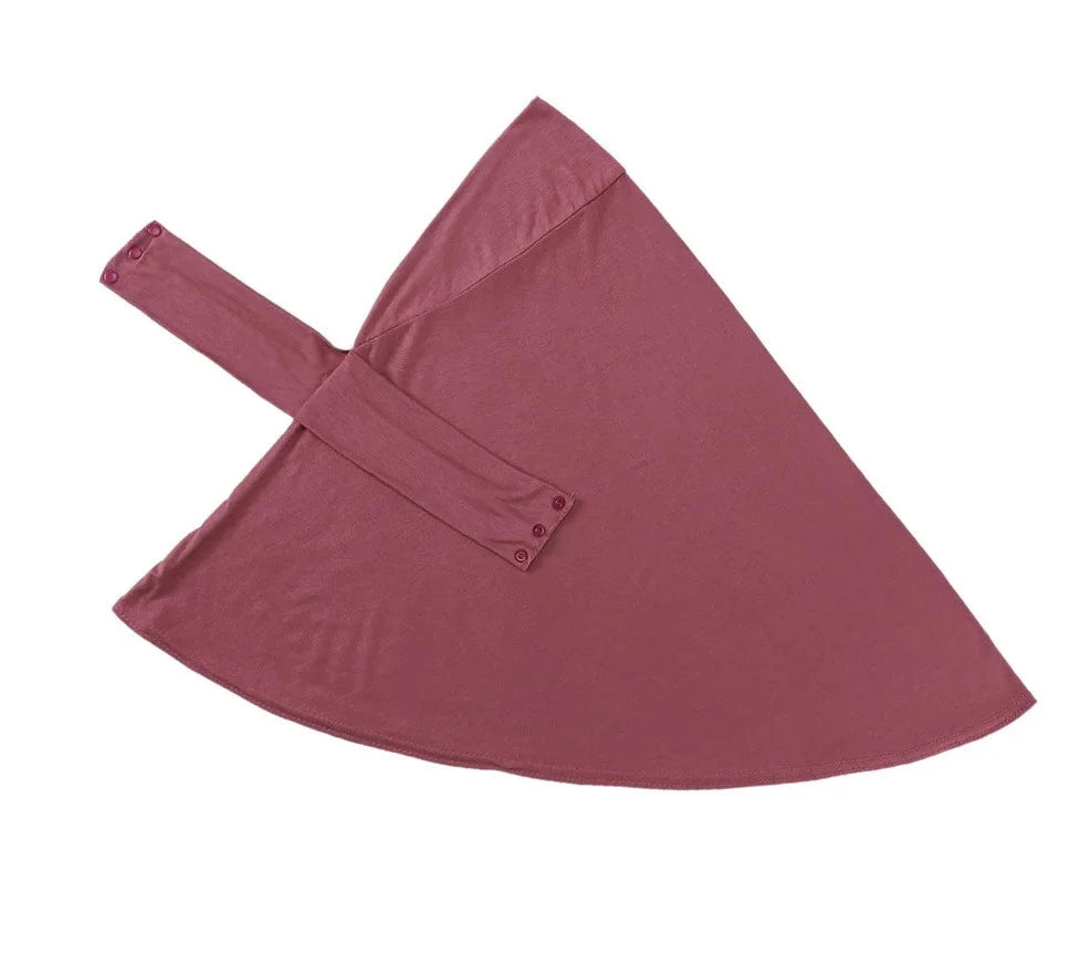 Hijab Inner Cap Adjustable with Snap light red