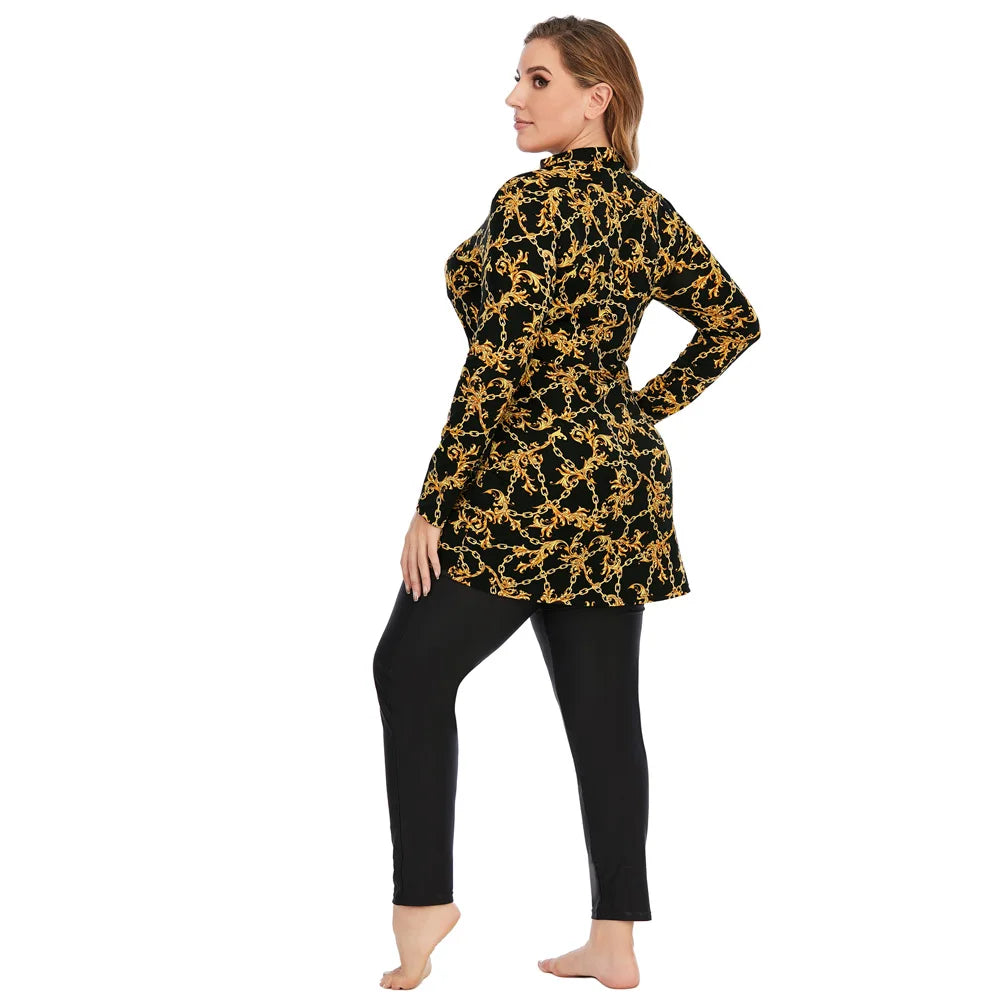 showing back view GoldenFlower Modest Burkini