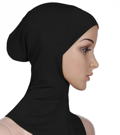 Versatile Muslim Head Scarf - Your Perfect Inner Hijab Cap or Workout Hijab Black