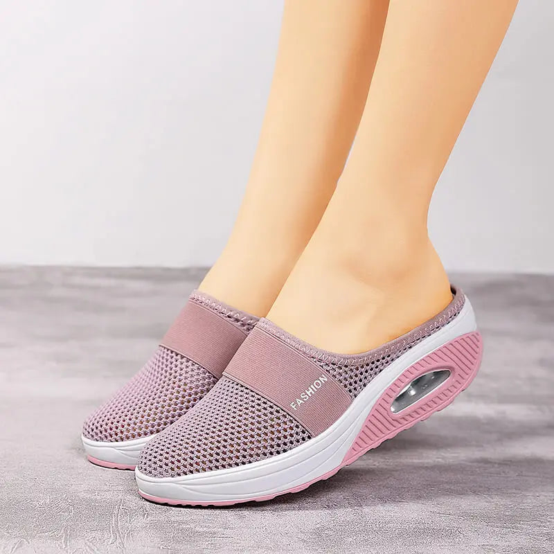 pink airglide sneakers slip ons for women