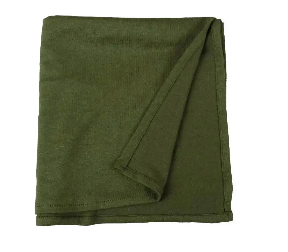 Premium Cotton Jersey Hijab Shawls with Hoop – Ultimate Style and Comfort Khaki Green
