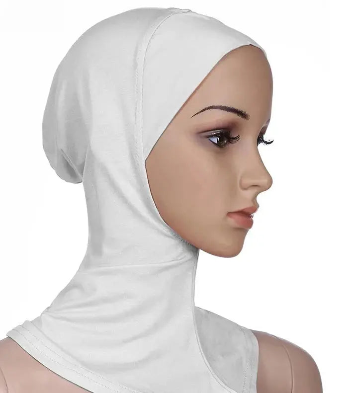 Versatile Muslim Head Scarf - Your Perfect Inner Hijab Cap or Workout Hijab White