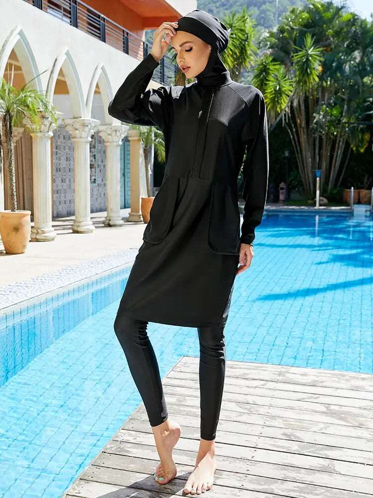 Abaya Styled Modest Swimwear-3pcs Set