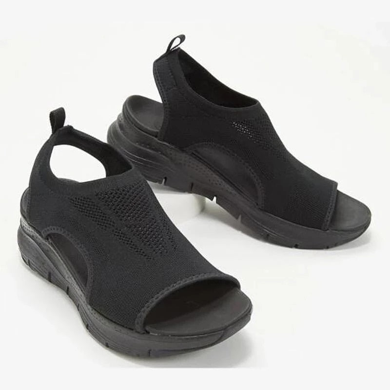 Comfort Wedge Active Sandals Black