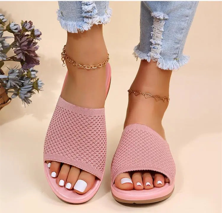 Elastic Comfort: Women's Summer Flat Sandals
