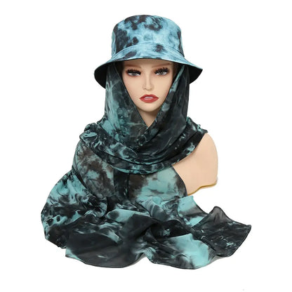 ChicDye: Fashionable Chiffon Hijab Cap River Blue