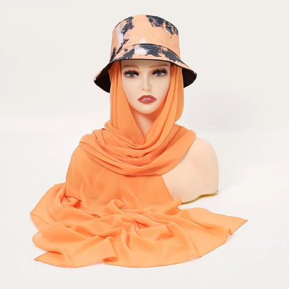 ChicDye: Fashionable Chiffon Hijab Cap Orange