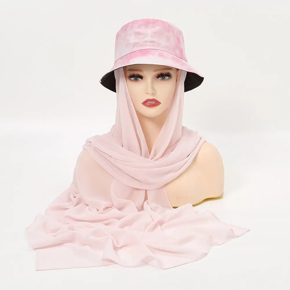 ChicDye: Fashionable Chiffon Hijab Cap Pink